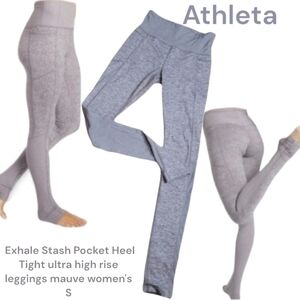 Athleta Women's Exhale Stash Pocket Heel Tight ultra high rise leggings mauve S